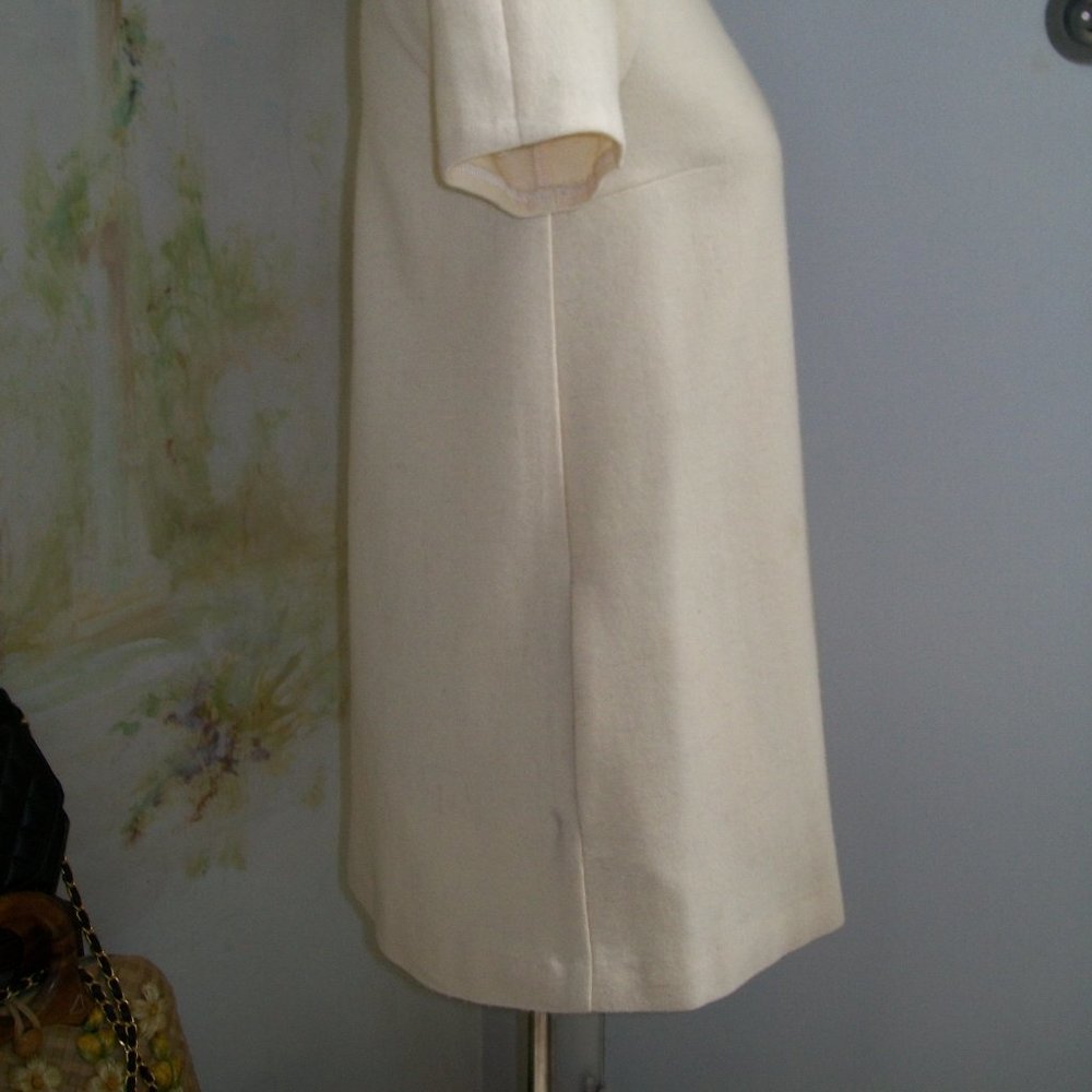 Rare Ioana Ciolacu Women's Ivory Wool Micro Mini Dress Short Sleeves Pockets XS - Picture 11 of 11